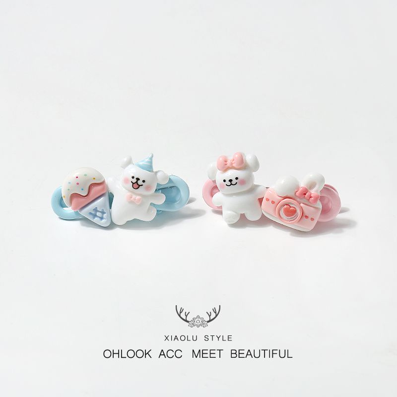 Cute White Dog Kawaii Hair Clips for Women