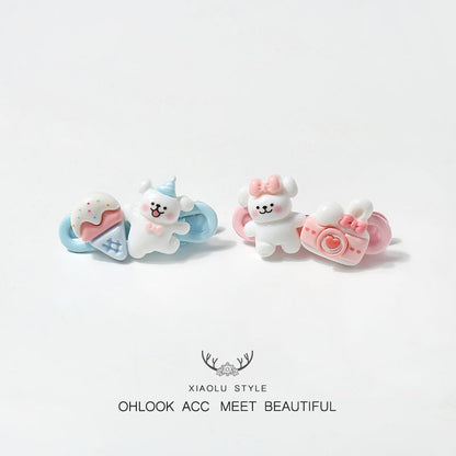 Cute White Dog Kawaii Hair Clips for Women