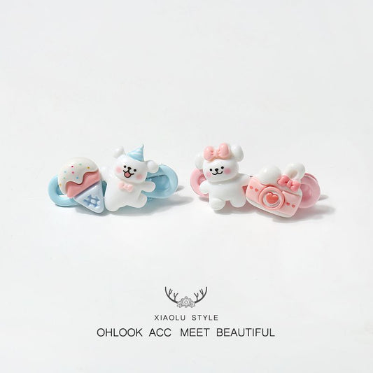 Cute White Dog Kawaii Hair Clips for Women