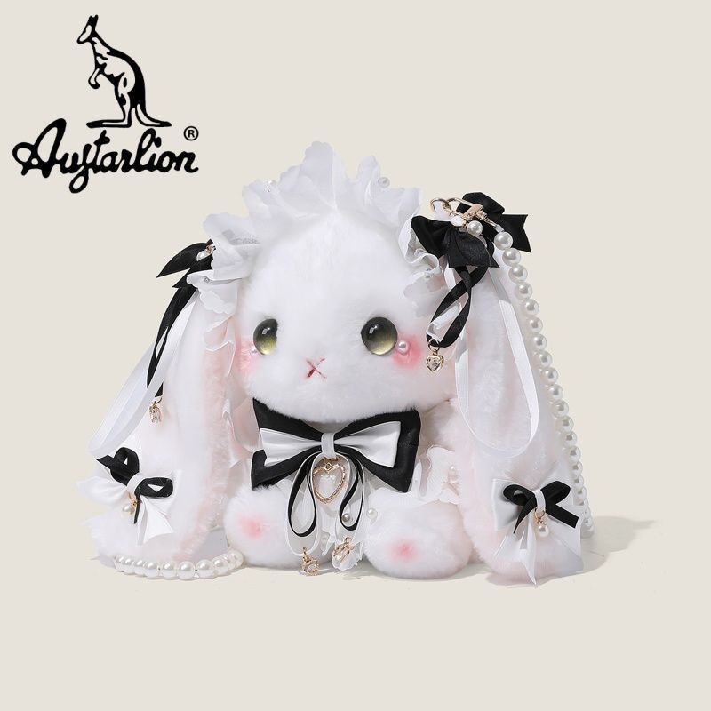 Augtarlion Lolita Pearl Bow Plush Crossbody Bag Gift