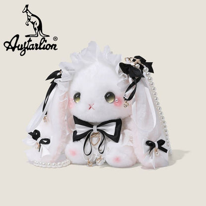 Augtarlion Lolita Pearl Bow Plush Crossbody Bag Gift