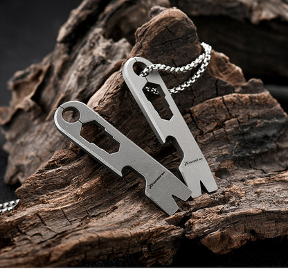 PioneerEDC Titanium Mini Pry Bar Multitool Bottle Opener