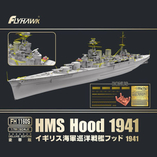 Flyhawk FH1160S 1/700 HMS Hood 1941 Deluxe Battlecruiser Full Hull Model Kit