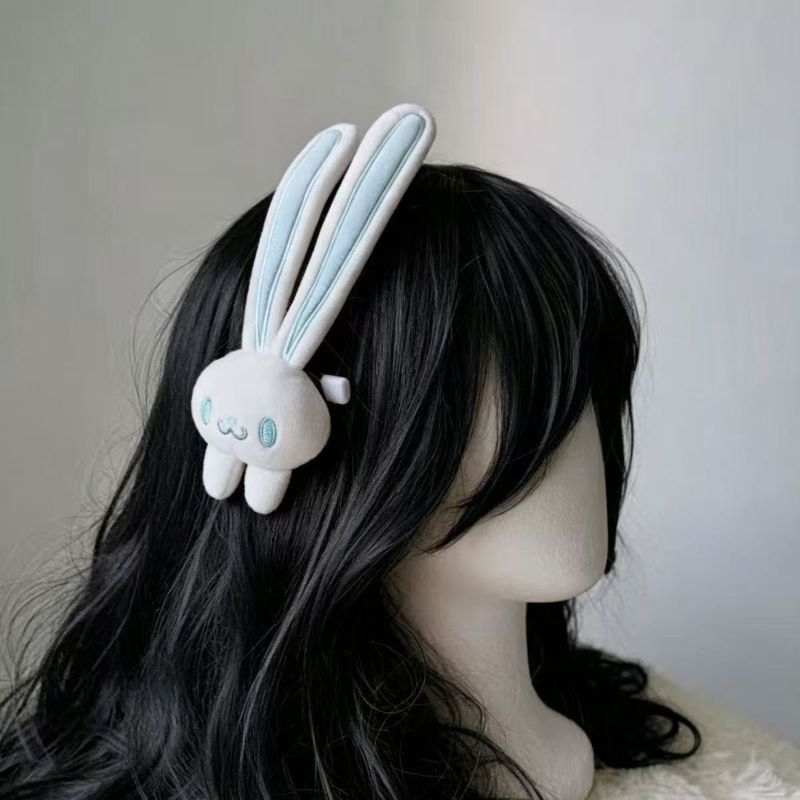 Cute Plush Bunny Headband JK Lolita Kawaii Hair Accessory 2-Piece Set
