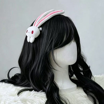 Cute Plush Bunny Headband JK Lolita Kawaii Hair Accessory 2-Piece Set