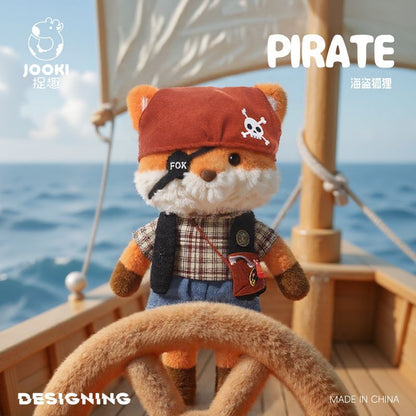JOOKI Pirate Fox Plush Stuffed Animal Doll Kawaii Collectible Gift for Girls