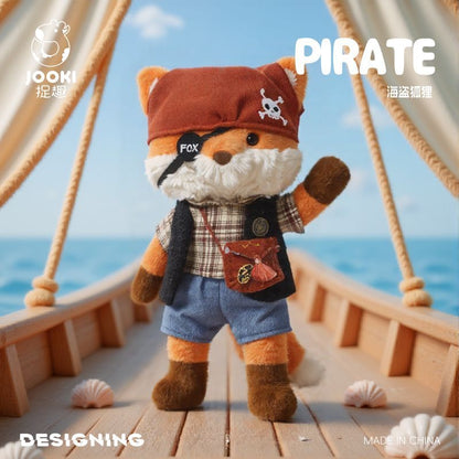 JOOKI Pirate Fox Plush Stuffed Animal Doll Kawaii Collectible Gift for Girls