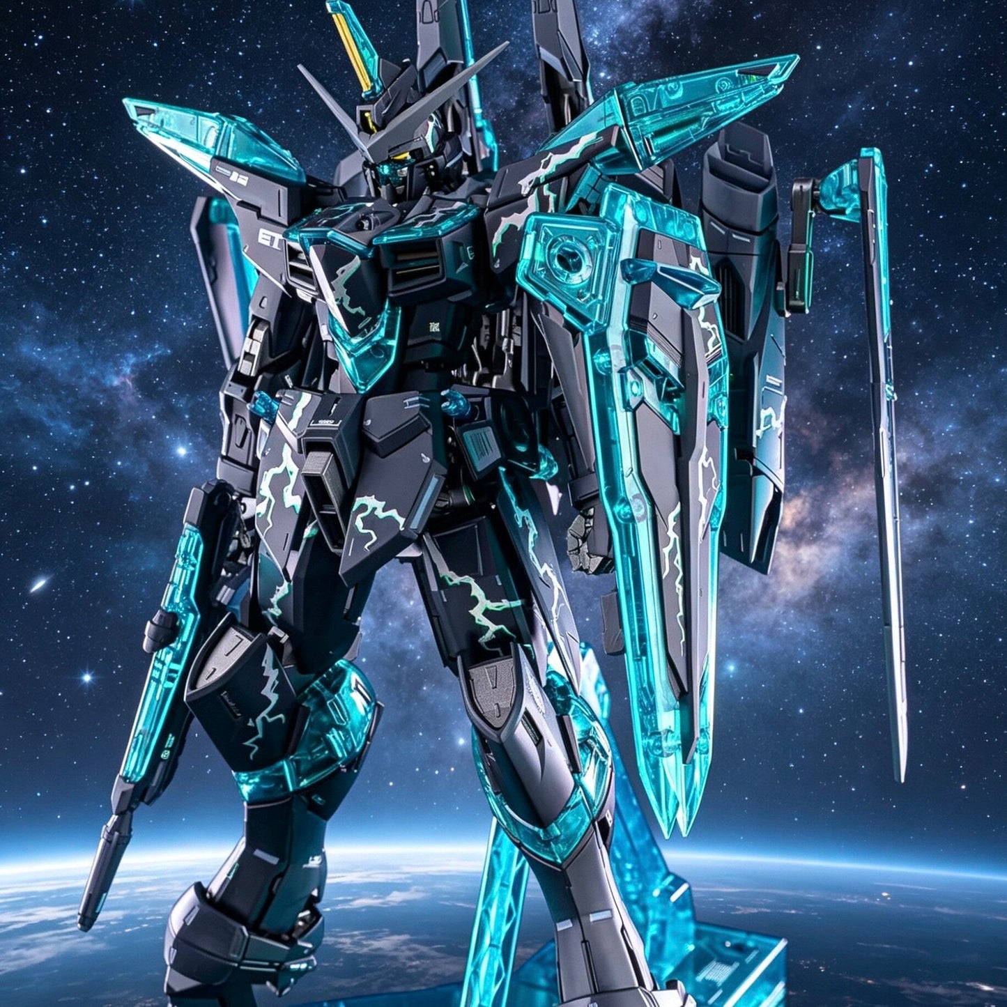 Chengsun MG 1/100 Lightning Justice Gundam Dark Color Ver Water Decals Action Base Model Kit