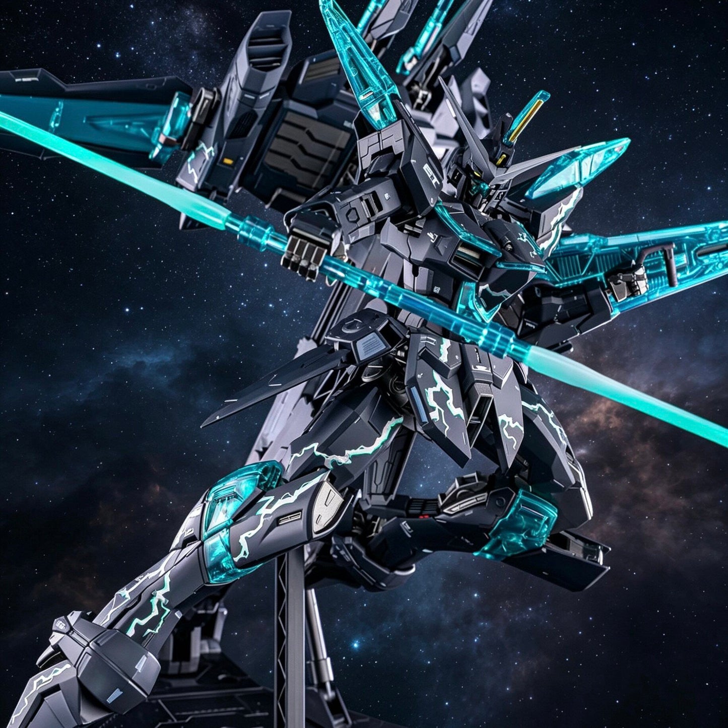 Chengsun MG 1/100 Lightning Justice Gundam Dark Color Ver Water Decals Action Base Model Kit