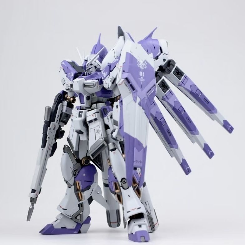 Aurora Studio RG 1/144 Hi-ν Gundam Lavender Purple Custom Painted Gunpla Kit