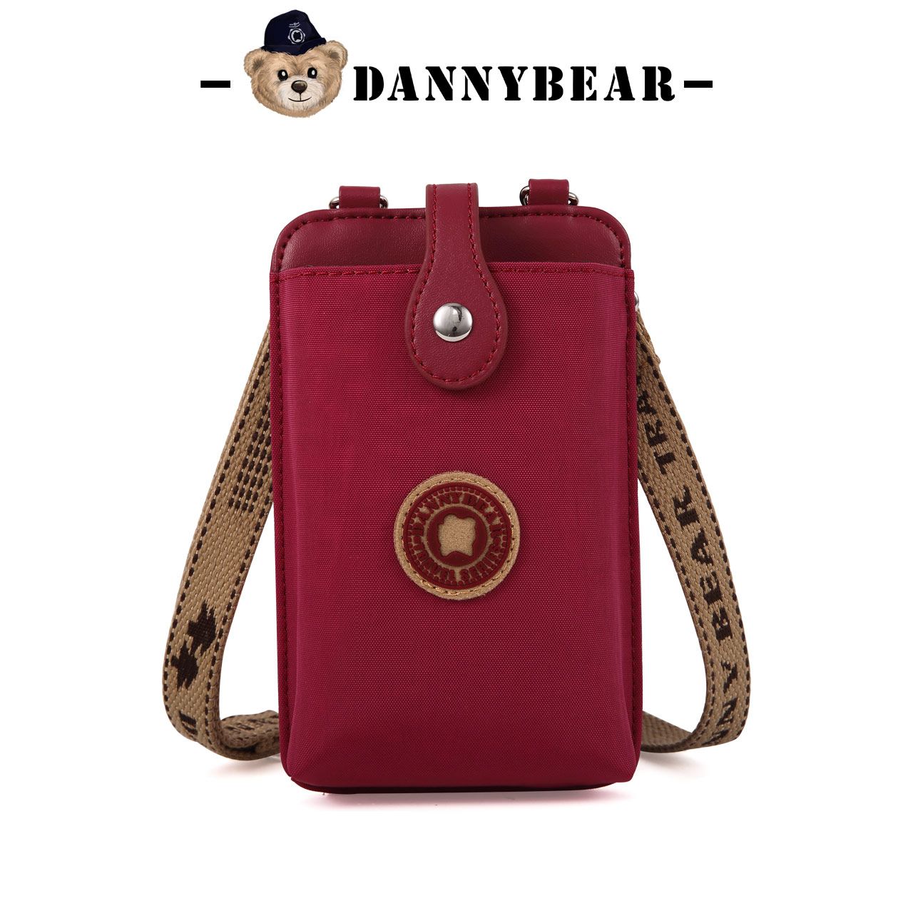 Danny Bear Mini Crossbody Phone Bag Canvas Casual Lightweight Unisex Purse