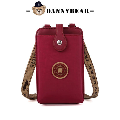 Danny Bear Mini Crossbody Phone Bag Canvas Casual Lightweight Unisex Purse