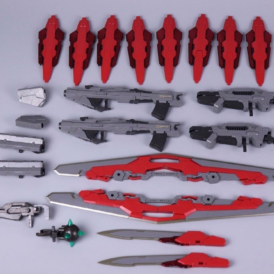 Daban 8816 MG 1/100 Justice Gundam MB Style Red Chrome Full Kit with Eight Shields & Display Base