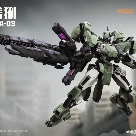 Blue Whale Sunday Hobby LYNX REA-03 1/100 Military Mecha Snap-Fit Model Kit with Maintenance Diorama Base