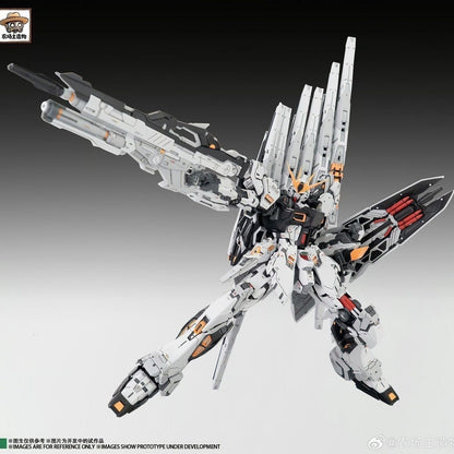 Farm Master Fortune Bull Nu Gundam GK Style 1/100 Snap-Fit Model Kit with Six Fin Funnels Display Base & Special Bonus