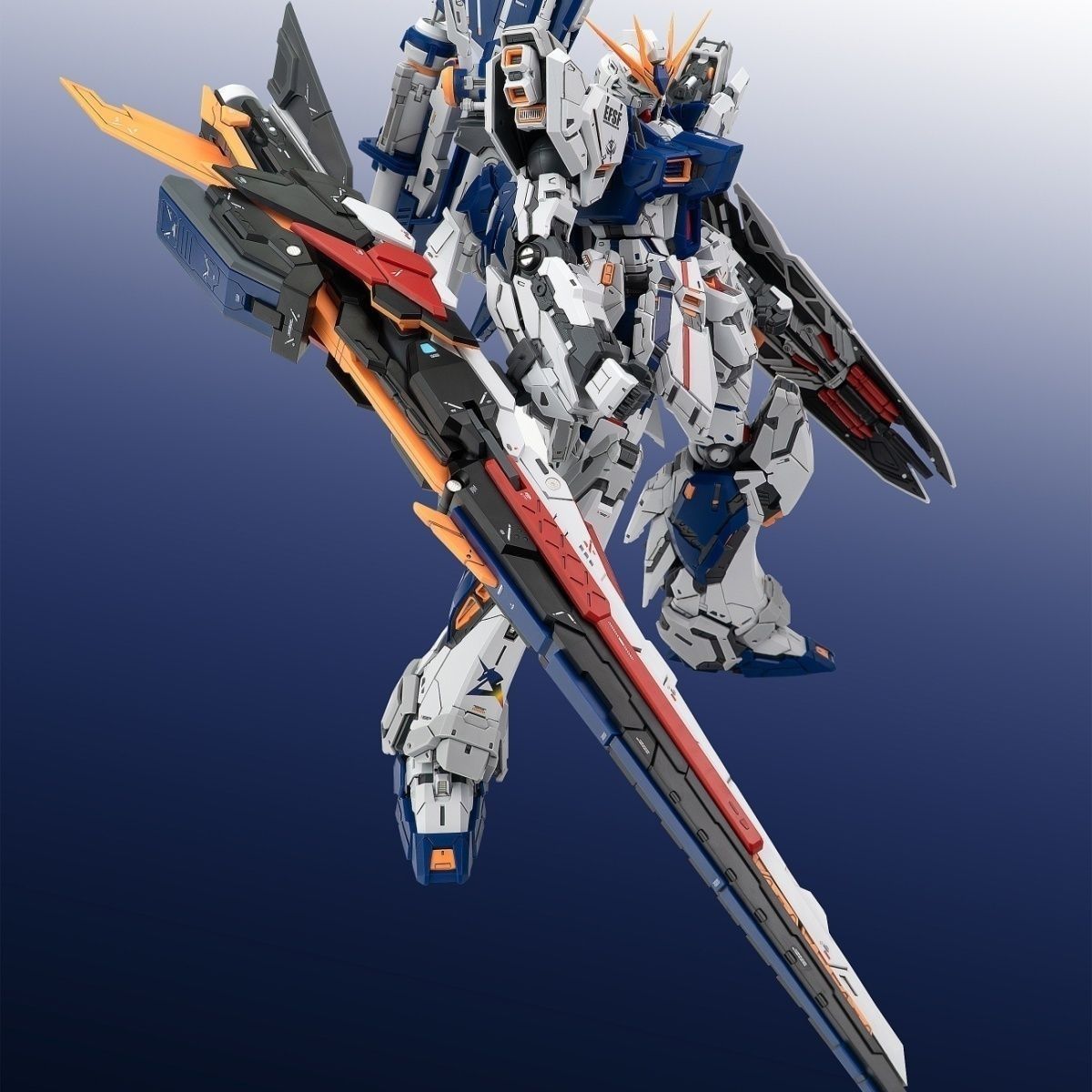 Farm Master Fortune Ox Nu Gundam GK Style 1/100 Snap-Fit Model Kit with Dual-Section Beam Rifle Display Base & SD Head Bonus