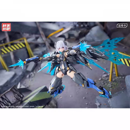 Kaitian Jichuang Mobile Angel Black Swan Elysia 1/12 Mecha Girl Snap-Fit Model Kit with Ice Crystal Wings & Greatsword