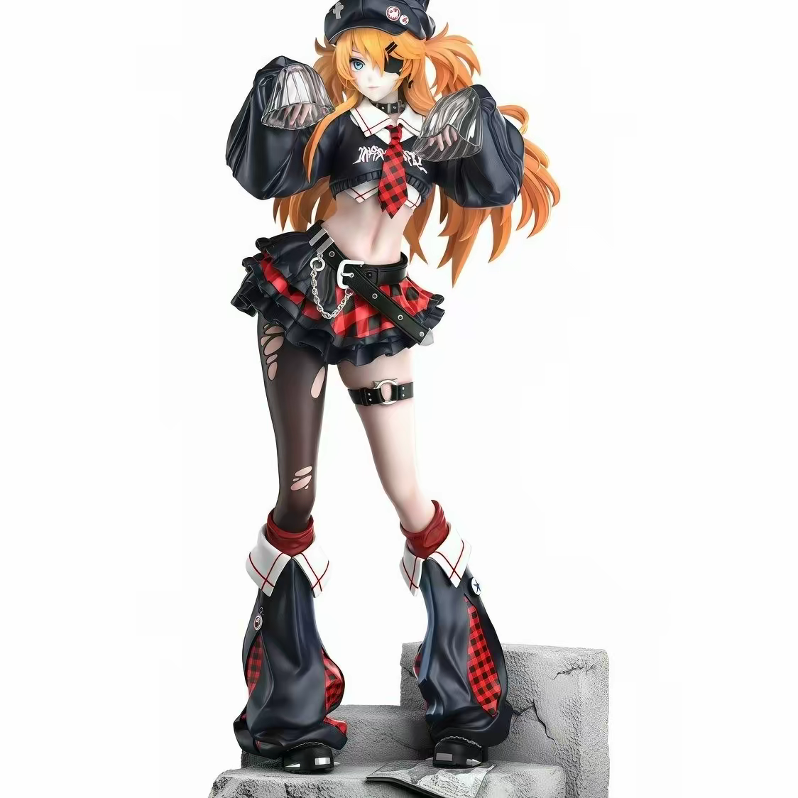 Mengya Xiang Evangelion Asuka Langley Punk Rock GK Figure 33cm Limited Edition with Bell Jar Props & Neon Base