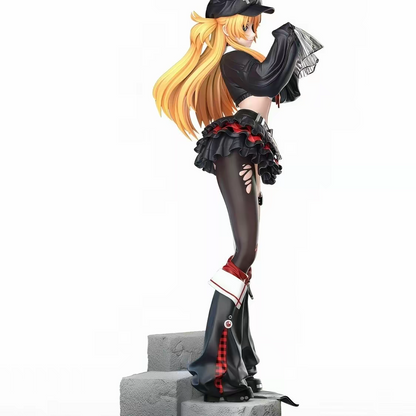 Mengya Xiang Evangelion Asuka Langley Punk Rock GK Figure 33cm Limited Edition with Bell Jar Props & Neon Base
