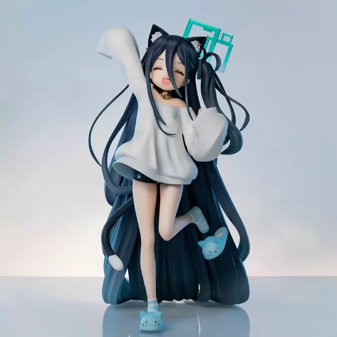 Blue Archive Tendou Alice Pajama Home Ver Collector Figure Cat Ears Stretching Pose with Blue Cat Slippers & Plush Toy