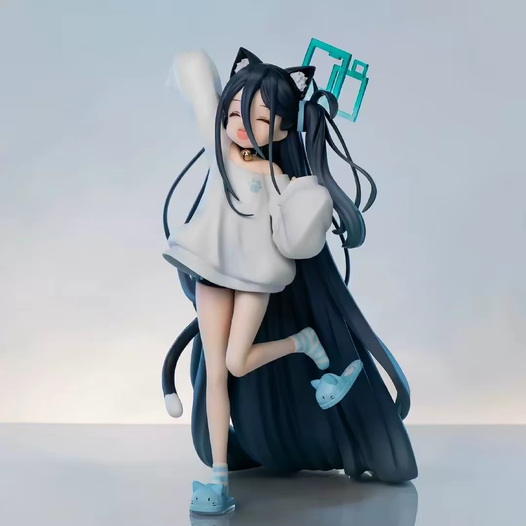 Blue Archive Tendou Alice Pajama Home Ver Collector Figure Cat Ears Stretching Pose with Blue Cat Slippers & Plush Toy