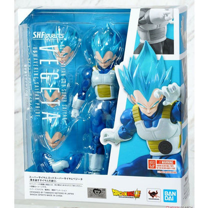 Bandai SHFiguarts Dragon Ball Super Saiyan God Blue Vegeta Unwavering Pride Articulated Action Figure