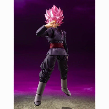 Bandai SHFiguarts Dragon Ball Super Goku Black Super Saiyan Rose Pink Hair Articulated Action Figure