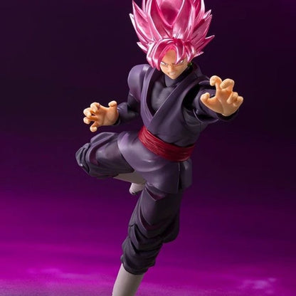 Bandai SHFiguarts Dragon Ball Super Goku Black Super Saiyan Rose Pink Hair Articulated Action Figure