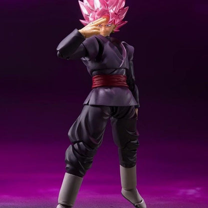 Bandai SHFiguarts Dragon Ball Super Goku Black Super Saiyan Rose Pink Hair Articulated Action Figure