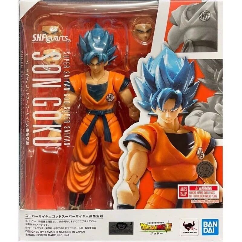 Bandai SHFiguarts Dragon Ball Super Son Goku Super Saiyan God Blue Hair Articulated Action Figure