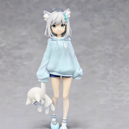 Blue Archive Sunaookami Shiroko Wolf Ear Hoodie Ver Limited GK PVC Statue Figure with Dog Companion