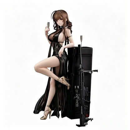 Girls Frontline DSR-50 Black Evening Gown Banquet Ver PVC Statue Figure with Sniper Rifle & Weapon Case