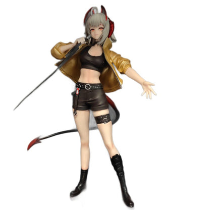 Arknights W Six-Star Sniper Operator Concert Ver PVC Statue Figure with Microphone Sniper Rifle Devil Tail