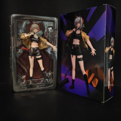Arknights W Six-Star Sniper Operator Concert Ver PVC Statue Figure with Microphone Sniper Rifle Devil Tail