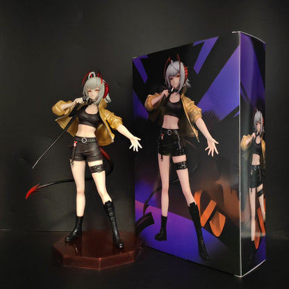 Arknights W Six-Star Sniper Operator Concert Ver PVC Statue Figure with Microphone Sniper Rifle Devil Tail