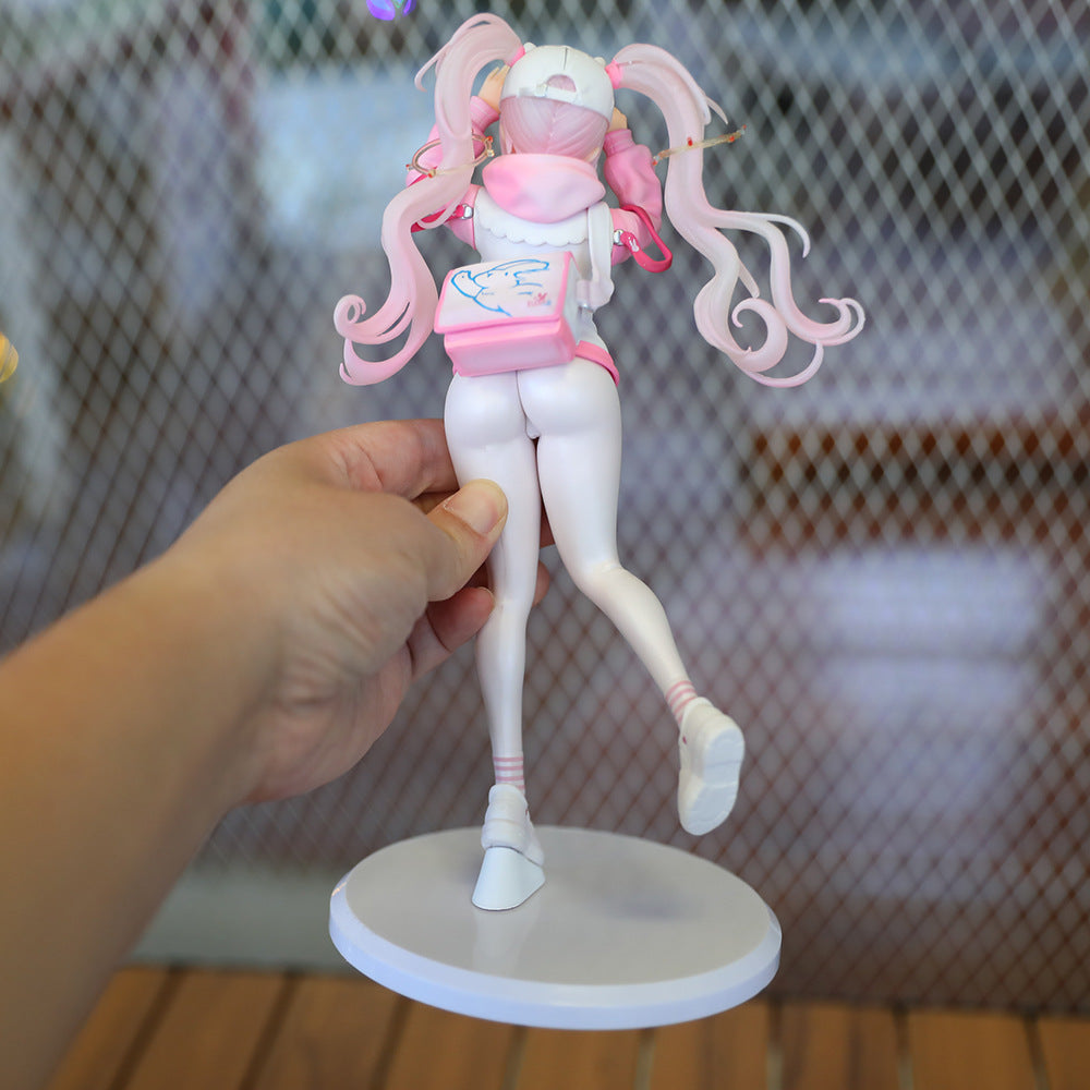 Alice Sweet Home Premium Ver Pink Bunny Hoodie Streetwear PVC Statue Figure with 2 Face Plates & Bag