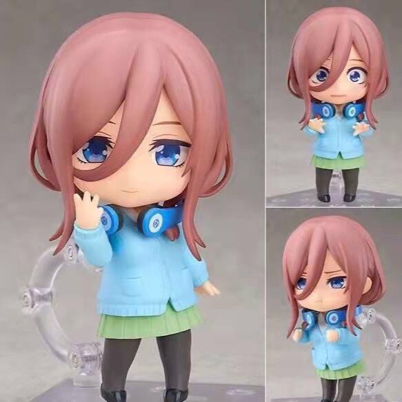 Nendoroid 1306 The Quintessential Quintuplets Miku Nakano Chibi Figure with Frog Plush Matcha Drink & 3 Face Plates