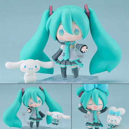 Good Smile Nendoroid 2306 Hatsune Miku Cinnamoroll Collab Ver Nendoroid Figure with 2 Cinnamoroll Mascots & Gold Mirror