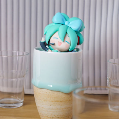 Good Smile Nendoroid 2306 Hatsune Miku Cinnamoroll Collab Ver Nendoroid Figure with 2 Cinnamoroll Mascots & Gold Mirror