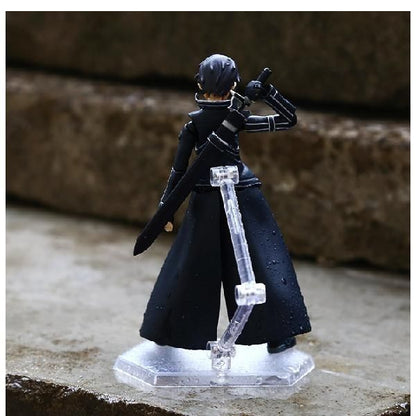 Sword Art Online Kirito Dual Sword Articulated Action Figure Figma Style 174 with Sword Effect Parts & Display Stand