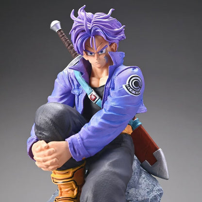 Dragon Ball Trunks Figure Last Warrior Scene Anime Collectible Sitting Statue with Sword