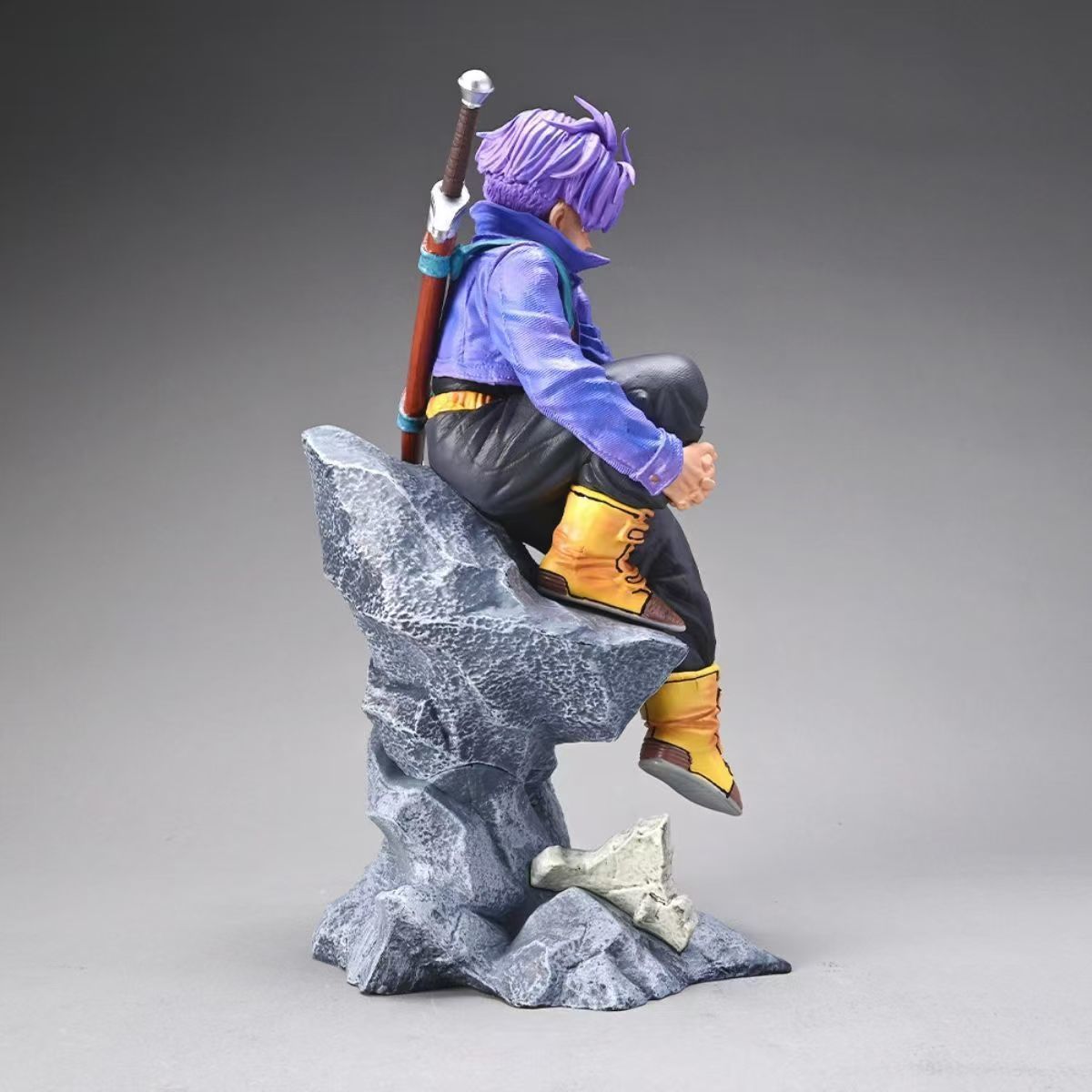 Dragon Ball Trunks Figure Last Warrior Scene Anime Collectible Sitting Statue with Sword