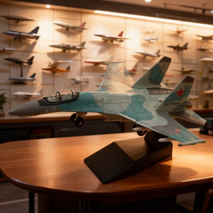 Military Fighter Jet Model Kit Diecast Aircraft Replica F-14 A-10 Su-35 B-2 Display Stand