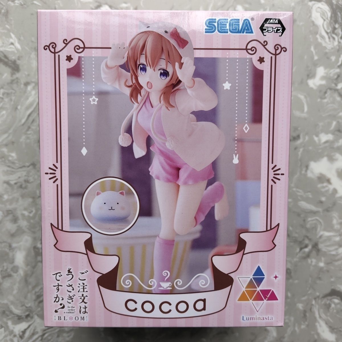 Is the Order a Rabbit Cocoa Luminasta Figure SEGA Prize Anime PVC Statue Pink Cat Hoodie