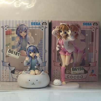 Anime Cat Hoodie Girl Figure Kawaii Sitting & Standing PVC Statue Desk Decor Ornament