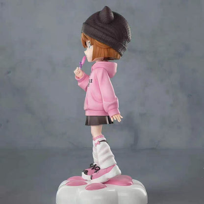 Anime Girl Cat Ear Hoodie GK Figure Lollipop Paw Base Statue