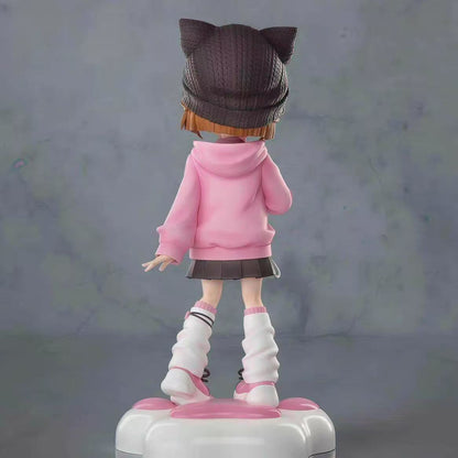 Anime Girl Cat Ear Hoodie GK Figure Lollipop Paw Base Statue