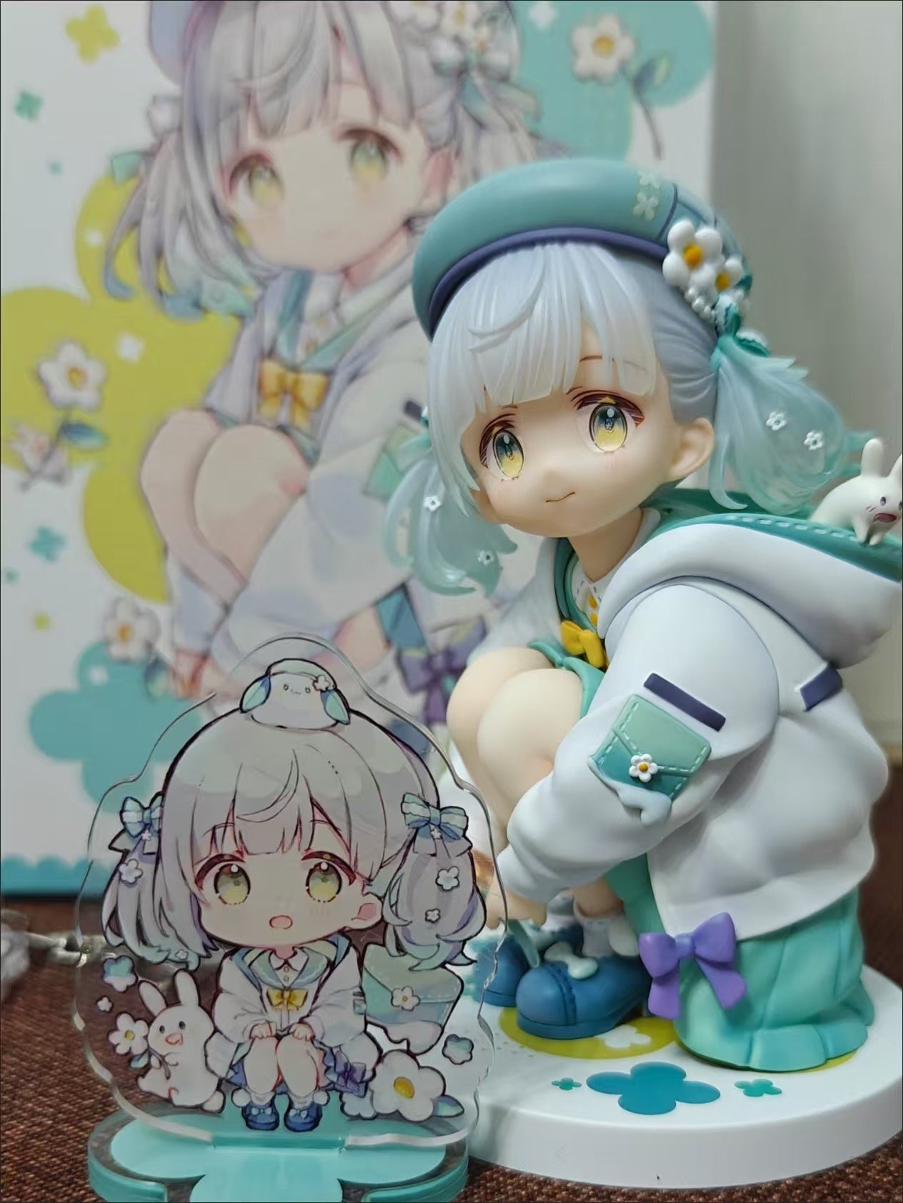 Maisosi Flowers for You Anime Girl Figure Sitting Daisy Statue