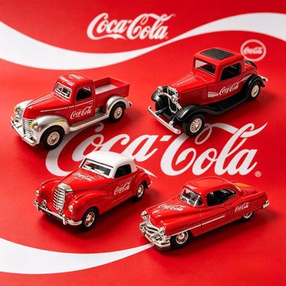 Coca-Cola Vintage Diecast Car Model Set of 4