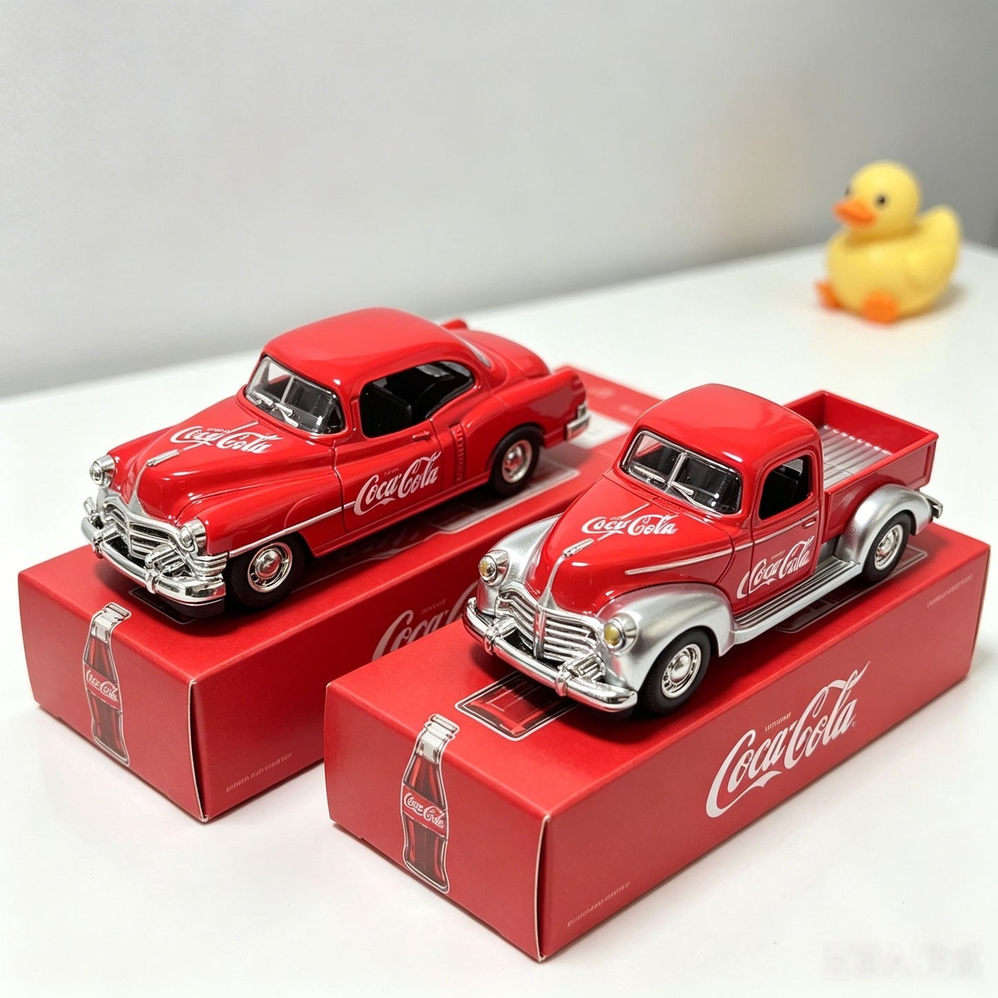 Coca-Cola Vintage Diecast Car Model Set of 4